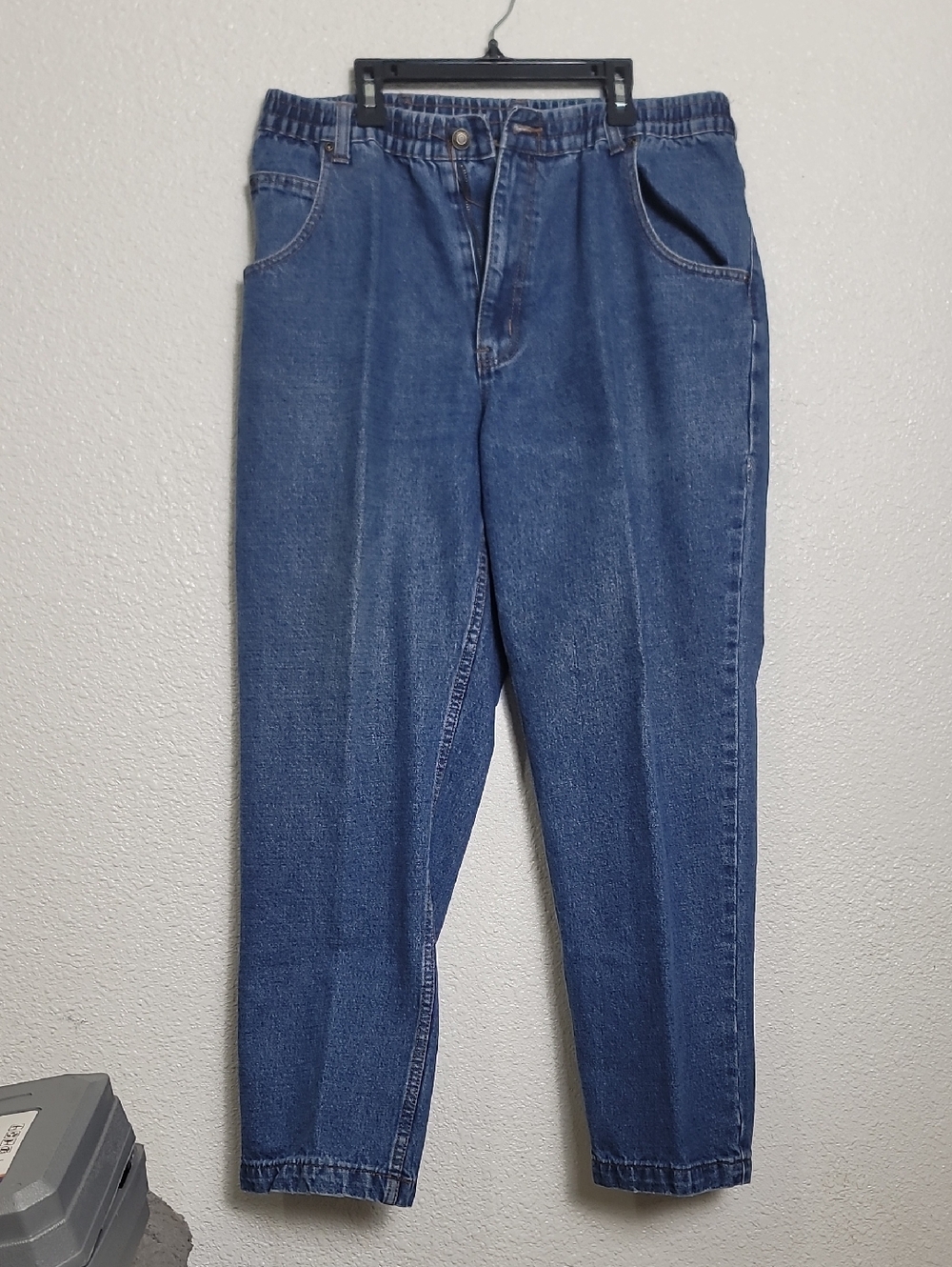 Men's Blue Elastic-Waist Denim Pants